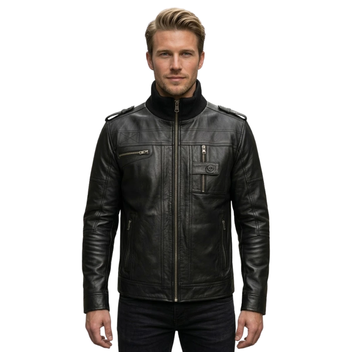 black-waxed-cafe-racer-style-leather-jacket