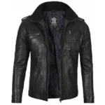 mens-black-waxed-cafe-racer-style-jacket