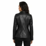 womens-black-two-button-leather-blazer